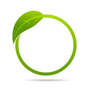 Ecology, organic with leaf Stock Illustration