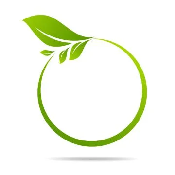 Ecology, organic with leaf Stock Illustration