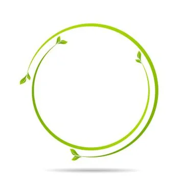 Ecology, organic with leaf Stock Illustration