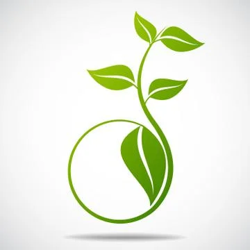 Ecology, organic with leafs Stock Illustration