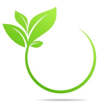 Ecology, organic with leafs Stock Illustration
