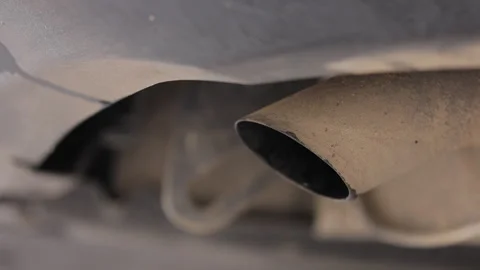 Ecology problem driver Co2 dioxide emission. Gasoline or diesel car exhaust Stock Footage 266782348
