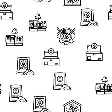 Ecology Protective Technology Vector Seamless Pattern Ilustración de archivo
