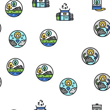 Ecology Protective Technology Vector Seamless Pattern Ilustración de archivo