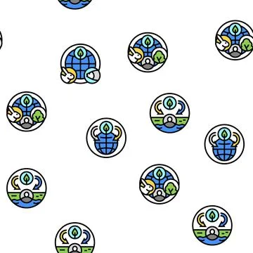 Ecology Protective Technology Vector Seamless Pattern Ilustración de archivo