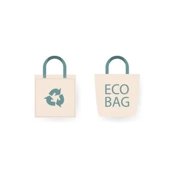 Ecology reusable bag icon. Vector on isolated white background. EPS 10 Stock Illustration