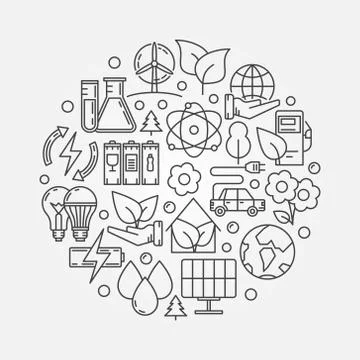 Ecology round illustration Stock Illustration