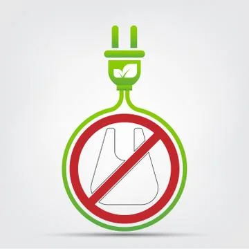Ecology save world concept ,No plastic bags.Vector illustration Stock Illustration