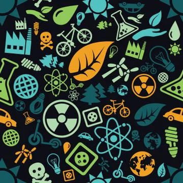 Ecology seamless pattern Stock Illustration