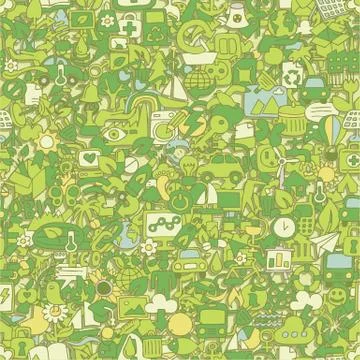 Ecology seamless pattern Stock Illustration
