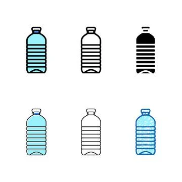 Ecology set water plastic bottle color icon vector Stock Illustration