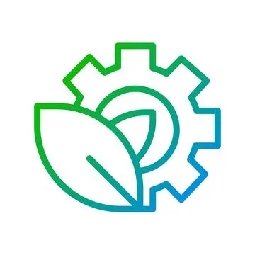 Ecology setting pixel perfect gradient linear vector icon Stock Illustration