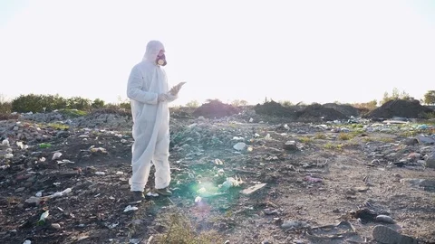 Ecology specialist on a field work Stock Footage 81447789