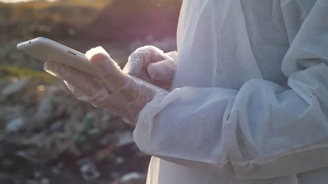 Ecology specialist on a field work Stock Footage 81460110