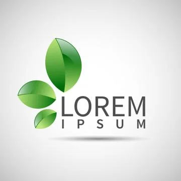 Ecology symbol leaf vector abstract plant Stock Illustration