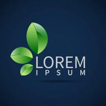 Ecology symbol leaf vector abstract plant Stock Illustration