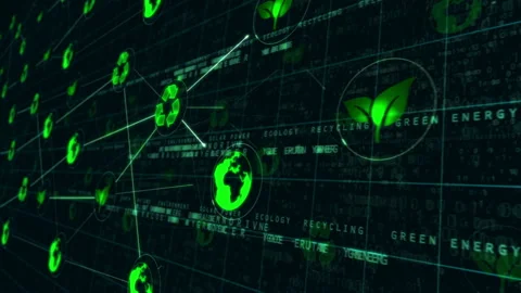 Ecology symbols loopable 3d background Stock Footage 133090544