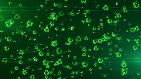 Ecology symbols loopable background Stock Footage 133083664