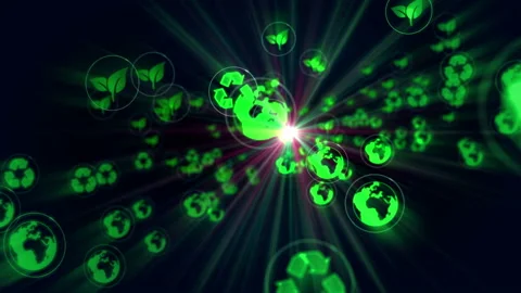 Ecology symbols seamless loop Stock Footage 133083498