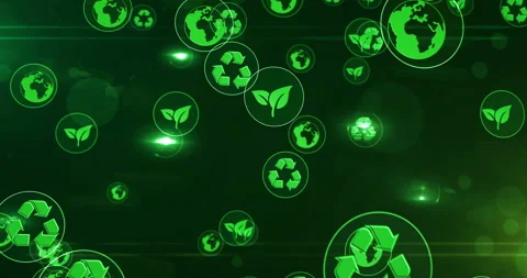 Ecology symbols seamless loop Video stock 136385978