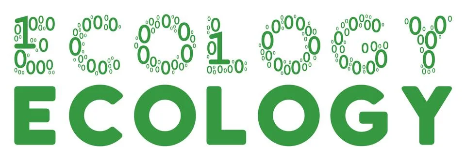Ecology Text Mosaic of Binary Digits Illustrazione stock
