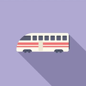 Ecology train icon flat vector. High speed move Stock Illustration