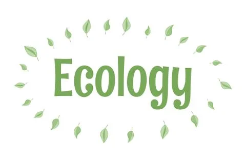 Ecology vector flat logo design. Eco-friendly lifestyle, environment Stock Illustration