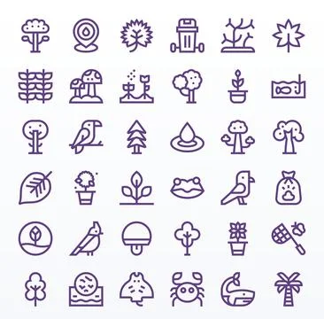 Ecology Vector Graphics Pack including 36 Bold Line High Resolution Display.. Stock Illustration