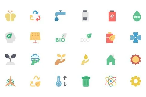 Ecology Vector Icons Stock Illustration
