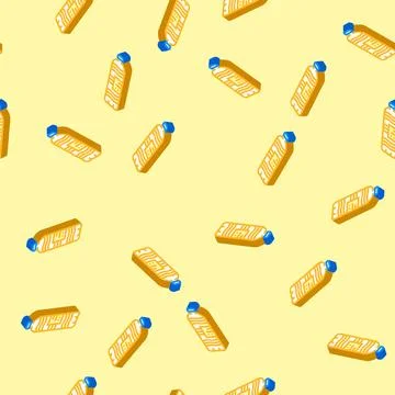 Ecology water plastic bottle isometric icon seamless pattern Stock Illustration
