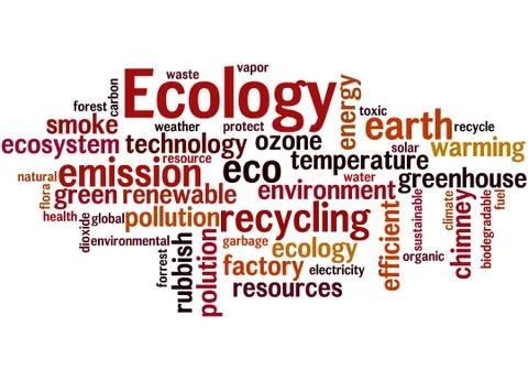 Ecology, word cloud concept Illustrazione stock