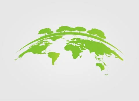 Ecology.Green cities help the world with eco-friendly concept ideas.vector il Ilustración de archivo