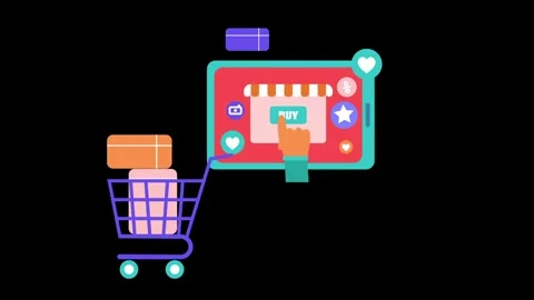 Ecommerce 2d animation video Stock Footage 294208619