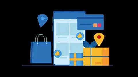 Ecommerce 2d animation video Stock Footage 294208620