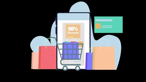 Ecommerce 2d animation video Stock Footage 294208630