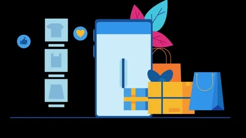 Ecommerce 2d animation video Stock Footage 294208637