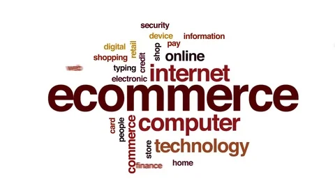 Ecommerce animated word cloud, text design animation. Stock Footage 73997541