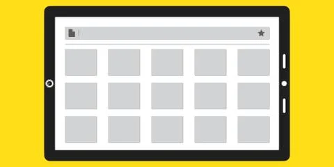 Ecommerce App Shown on a Tablet Stock Illustration