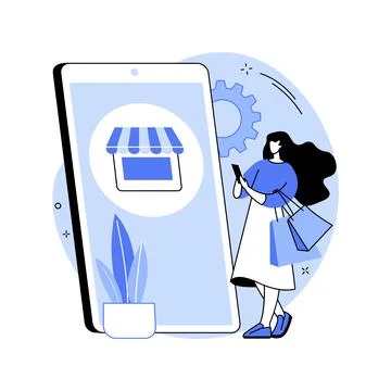 Ecommerce application abstract concept vector illustration. Illustrazione stock