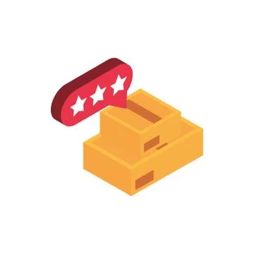 Ecommerce business internet stack cardboard boxes icon Stock Illustration