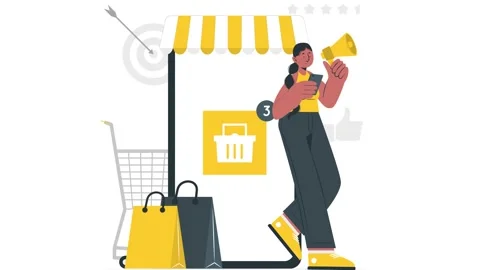 Ecommerce Campaign Concept – Online Store Promotion Stock Footage 310779781