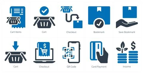 Ecommerce as cart items, cart, checkout Illustrazione stock