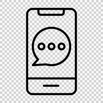Ecommerce chat speech bubble icon outline style vector illustration. Can be used Stock Illustration