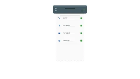 Ecommerce Checkout and Receipt Printing Animation Sequence Stock Footage 333276608