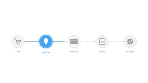 Ecommerce Checkout Progress Bar with Five Steps Stockbeeldmateriaal 333276518