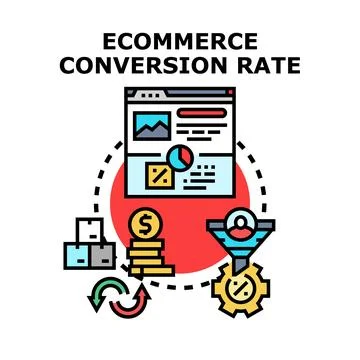 Ecommerce conversion rate optimization process illustration Stock Illustration