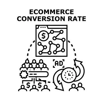 Ecommerce conversion rate optimization strategy for online business Stock Illustration