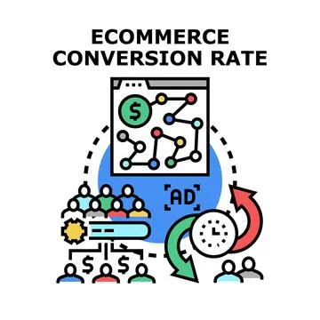Ecommerce conversion rate optimization strategy for online business Stock Illustration
