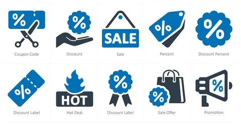 Ecommerce as coupon code, discount, sale イラスト素材