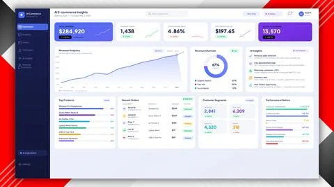 Ecommerce Dashboard UI Vector Online Store Analytics イラスト素材